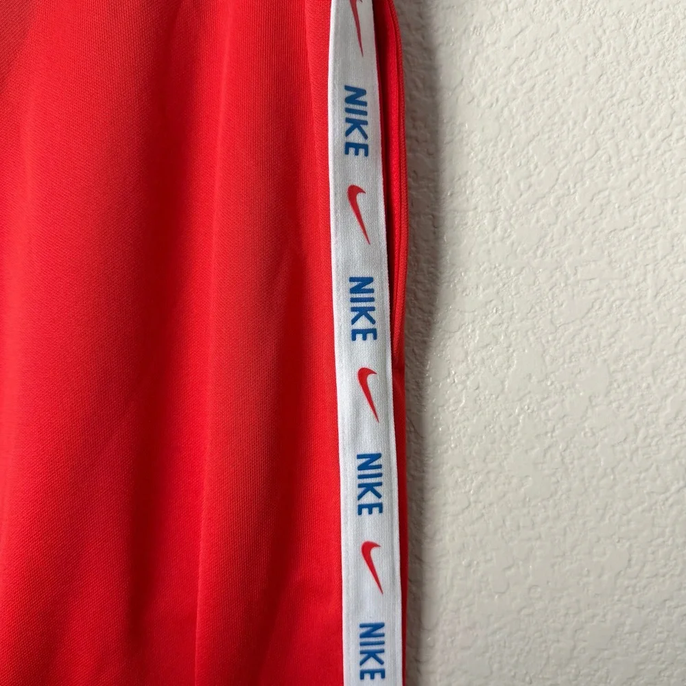 Nike Pants Womens Large Red Femme Track Floral Swoosh Logo Stripe Ankle Slim Fit